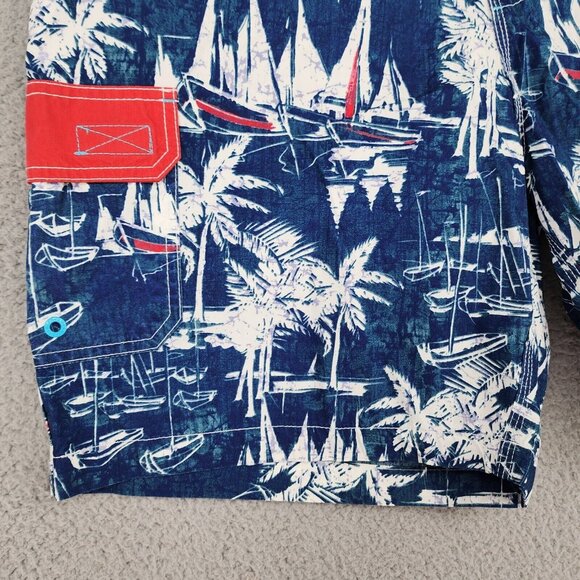 SPERRY TOP SIDER Men's Board Shirts Blue White Sail Boats Size 38 - Picture 3 of 15